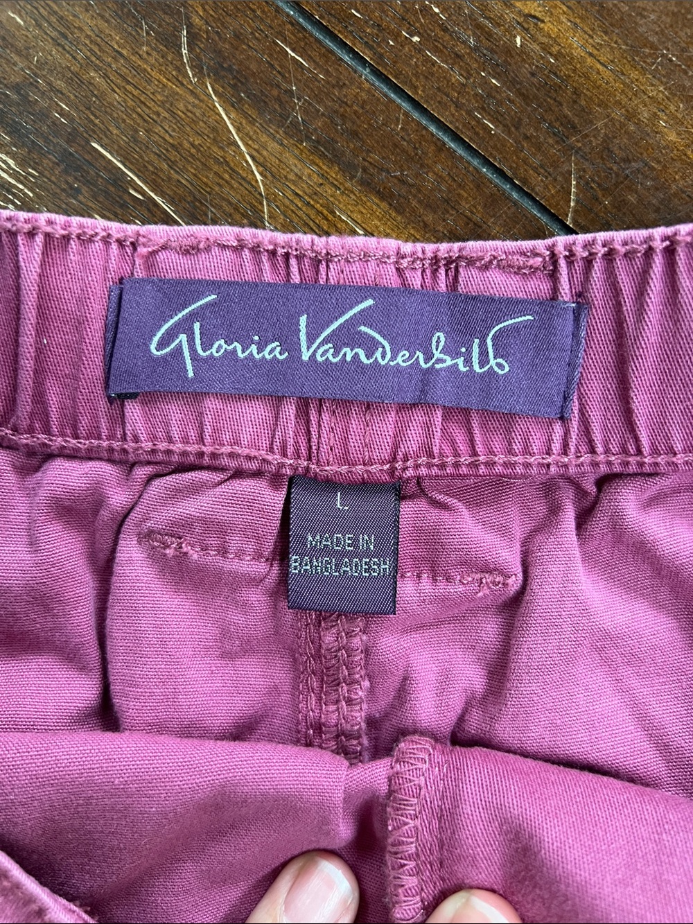 Gloria Vanderbilt High-Waist Rose Pink Cotton Shorts - Picture 2 of 3